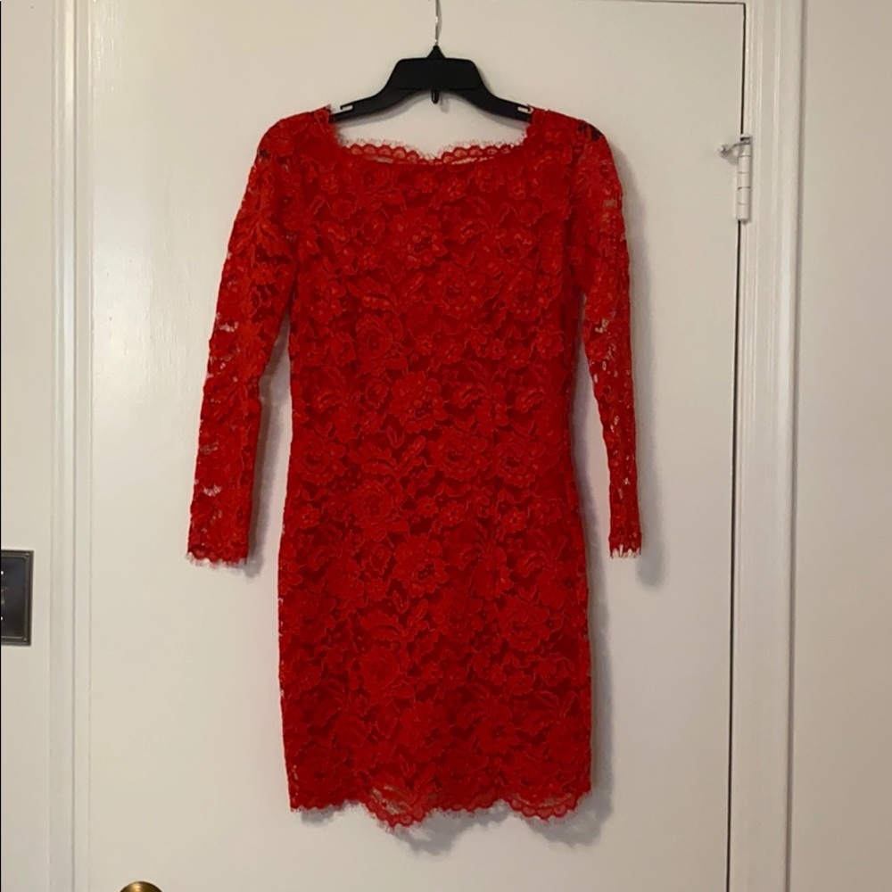 Red lace Madison Marcus dress